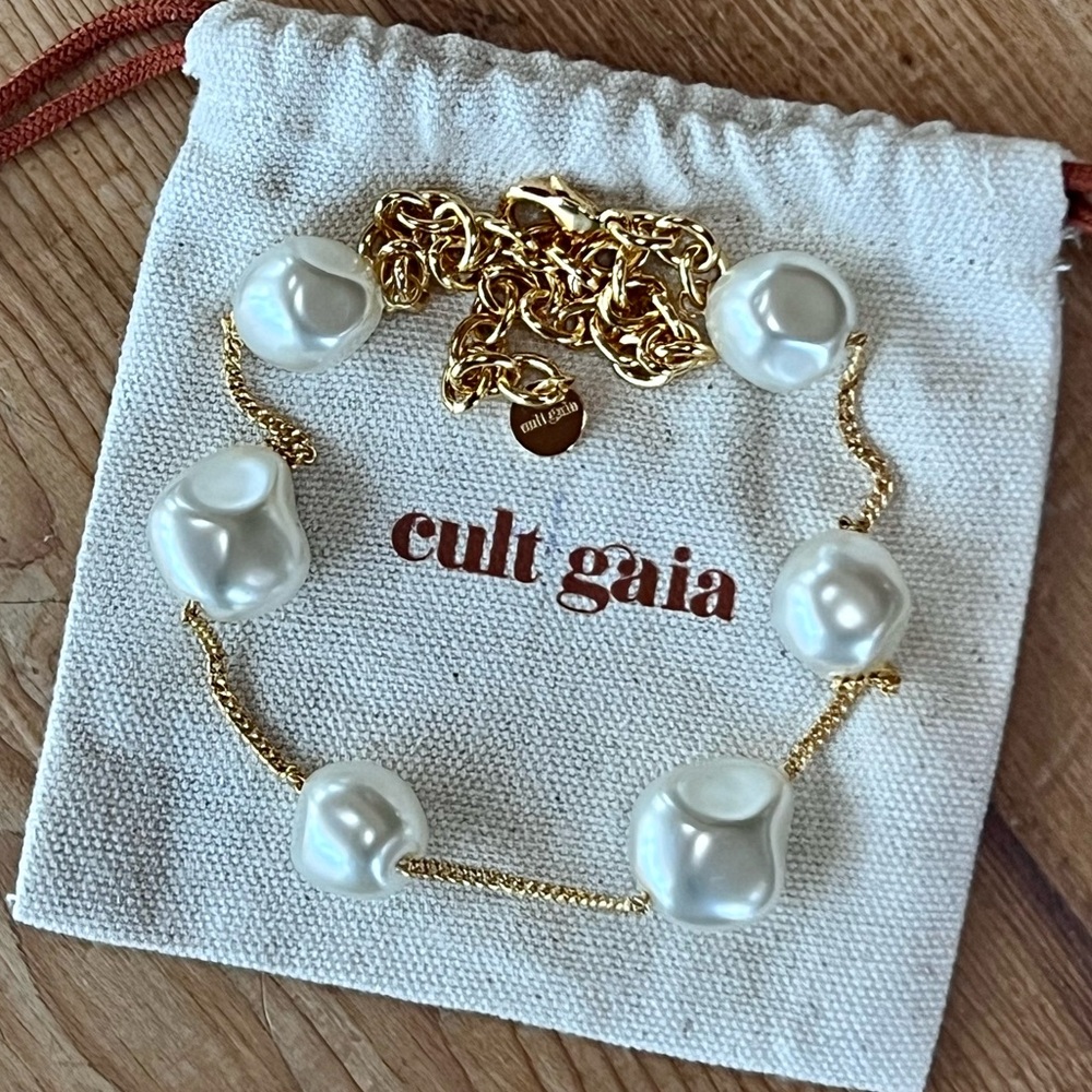 πΊπHPππΊ NWT Cult Gaia Andie Pearl Choker Necklace - Picture 4 of 16